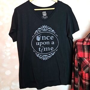 Black Fairytale Vneck Tshirt